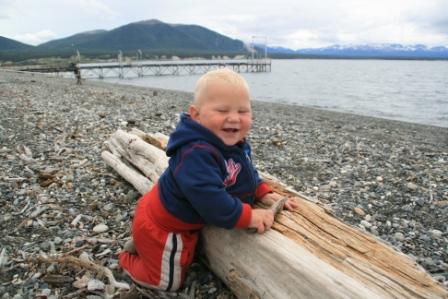 Sivian am Strand des Lago Fagnano